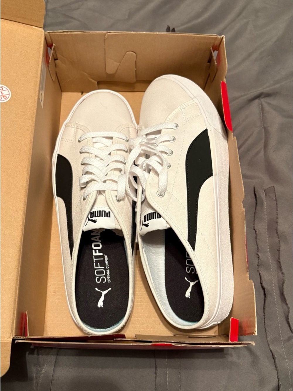 Puma Bari Mule in White and Black - Picture 2 of 7